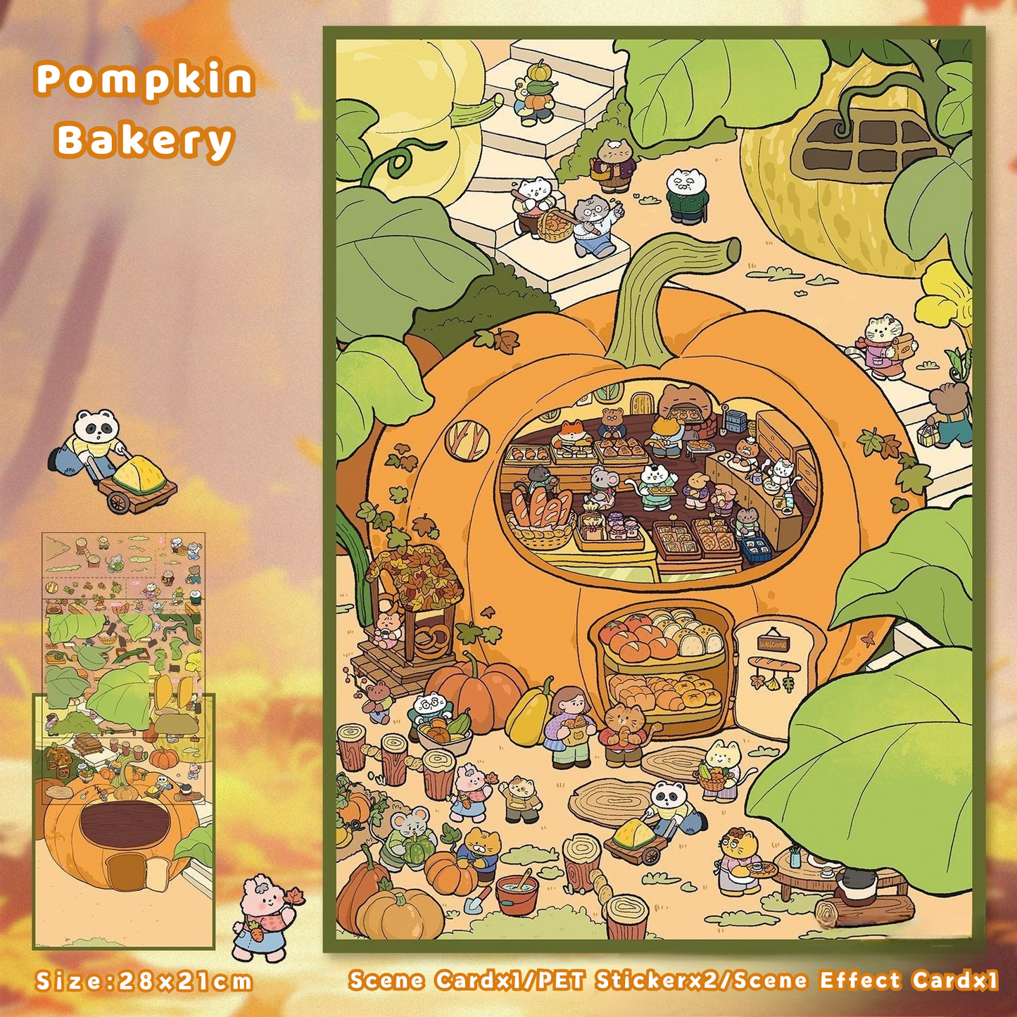 Yilan Large-sized 3D Stereoscopic Landscape Stickers for DIY Scrapbook 15 Pompkin Bakery