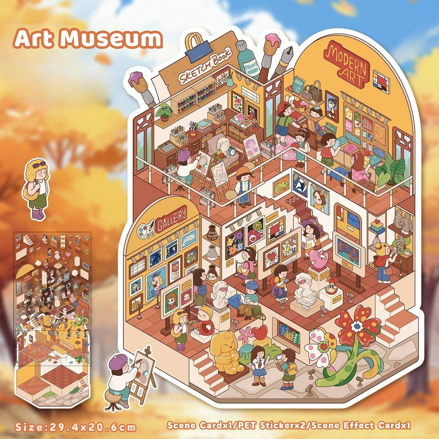 Yilan Large-sized 3D Stereoscopic Landscape Stickers for DIY Scrapbook 17 Art Museum