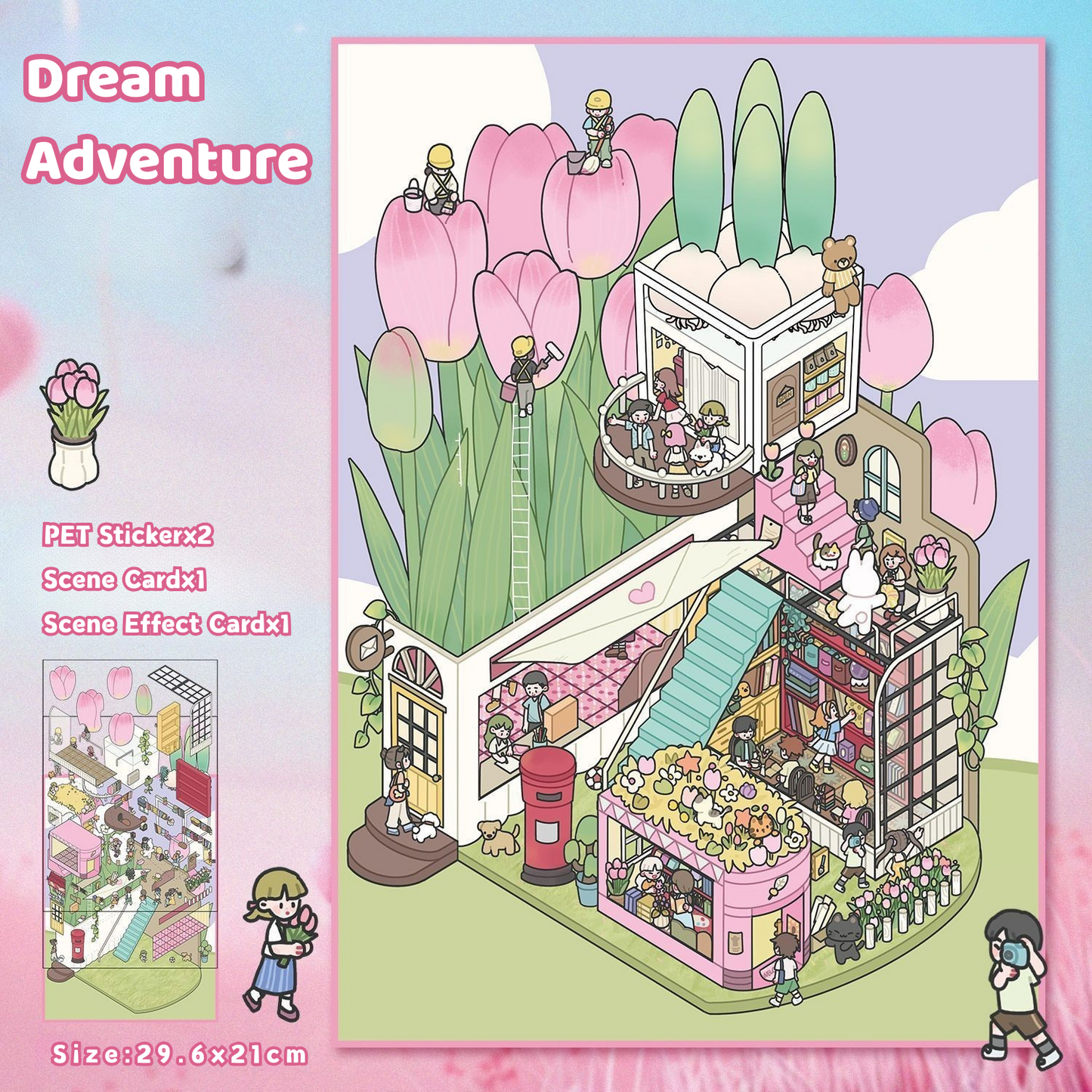 Yilan Large-sized 3D Stereoscopic Landscape Stickers for DIY Scrapbook 20 Dream Adventure