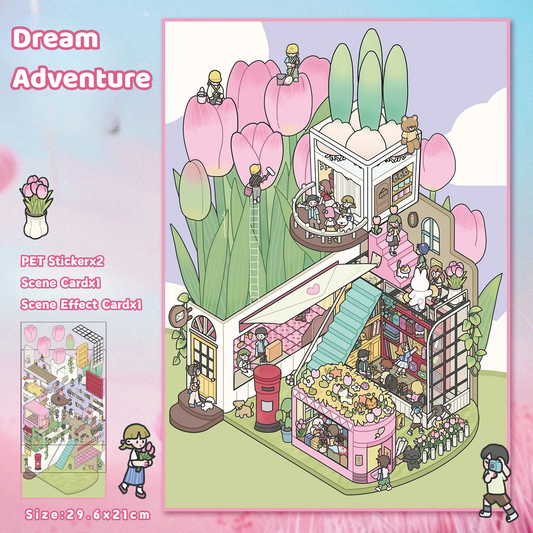Yilan Large-sized 3D Stereoscopic Landscape Stickers for DIY Scrapbook 20 Dream Adventure
