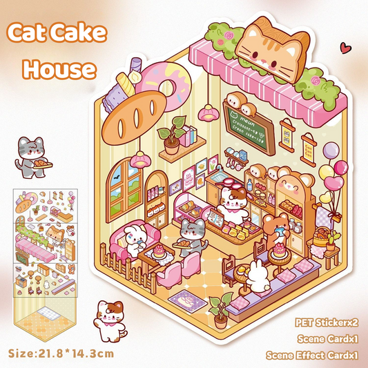 Yilan Mini Landscape Sticker 22 Cat Cake House