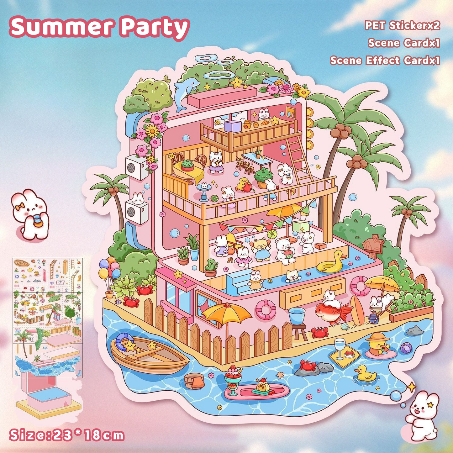 Yilan Large-sized 3D Stereoscopic Landscape Stickers for DIY 27 Scrapbook Summer Party