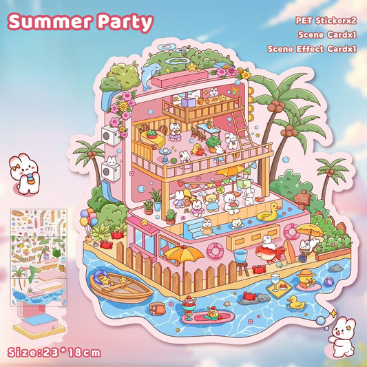Yilan Large-sized 3D Stereoscopic Landscape Stickers for DIY 27 Scrapbook Summer Party