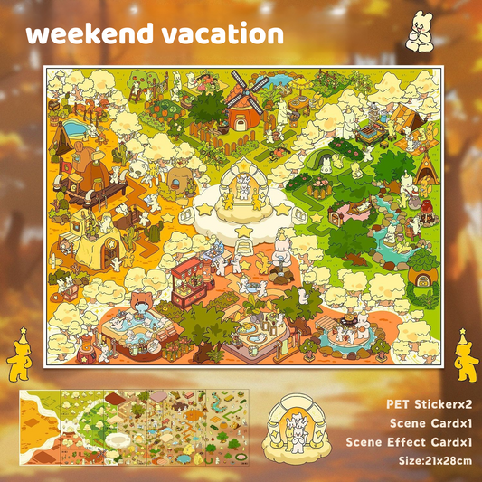 Yilan Large-sized 3D Stereoscopic Landscape Stickers for DIY Scrapbook 29 Weekend Vacation