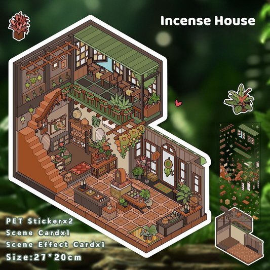 Yilan Large-sized 3D Stereoscopic Landscape Stickers for DIY Scrapbook 22 Incense House