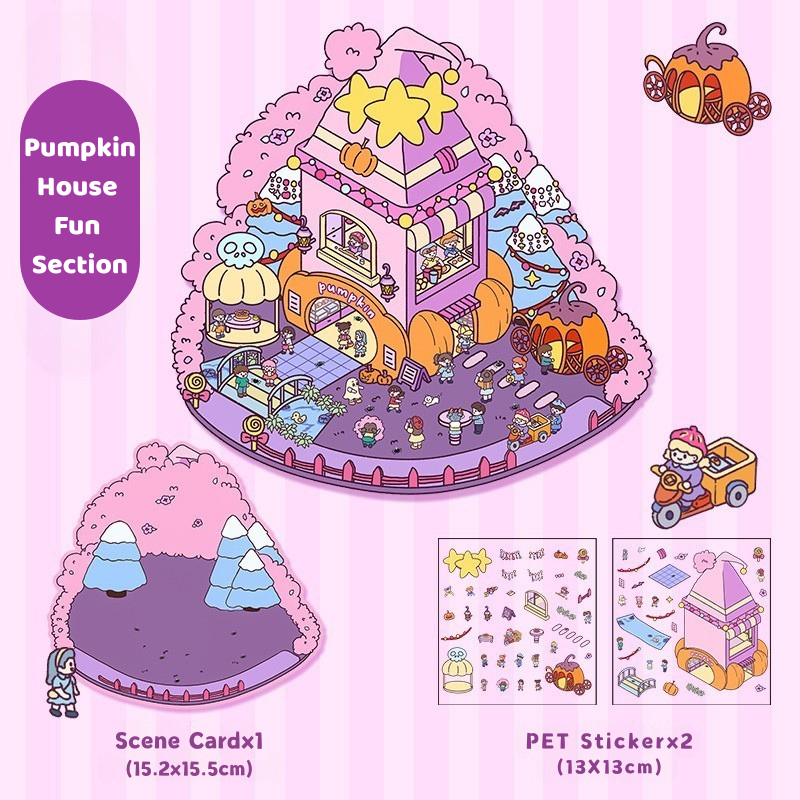 Yilan Mini Landscape Stickers 40 Pumpkin House Fun Section