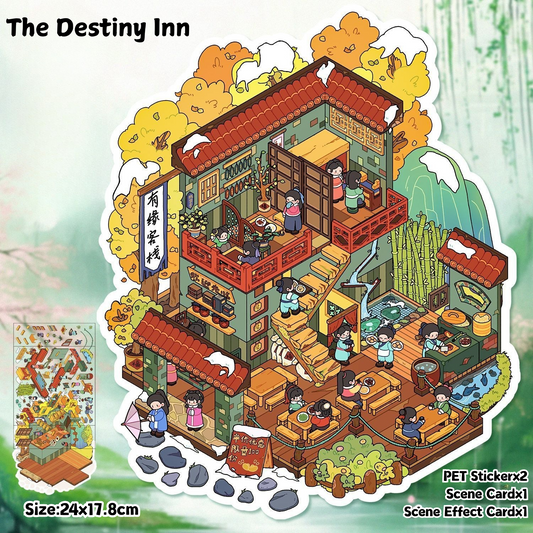 Large-sized 3D Stereoscopic Landscape Stickers for DIY Scrapbook 4 The Destiny Inn