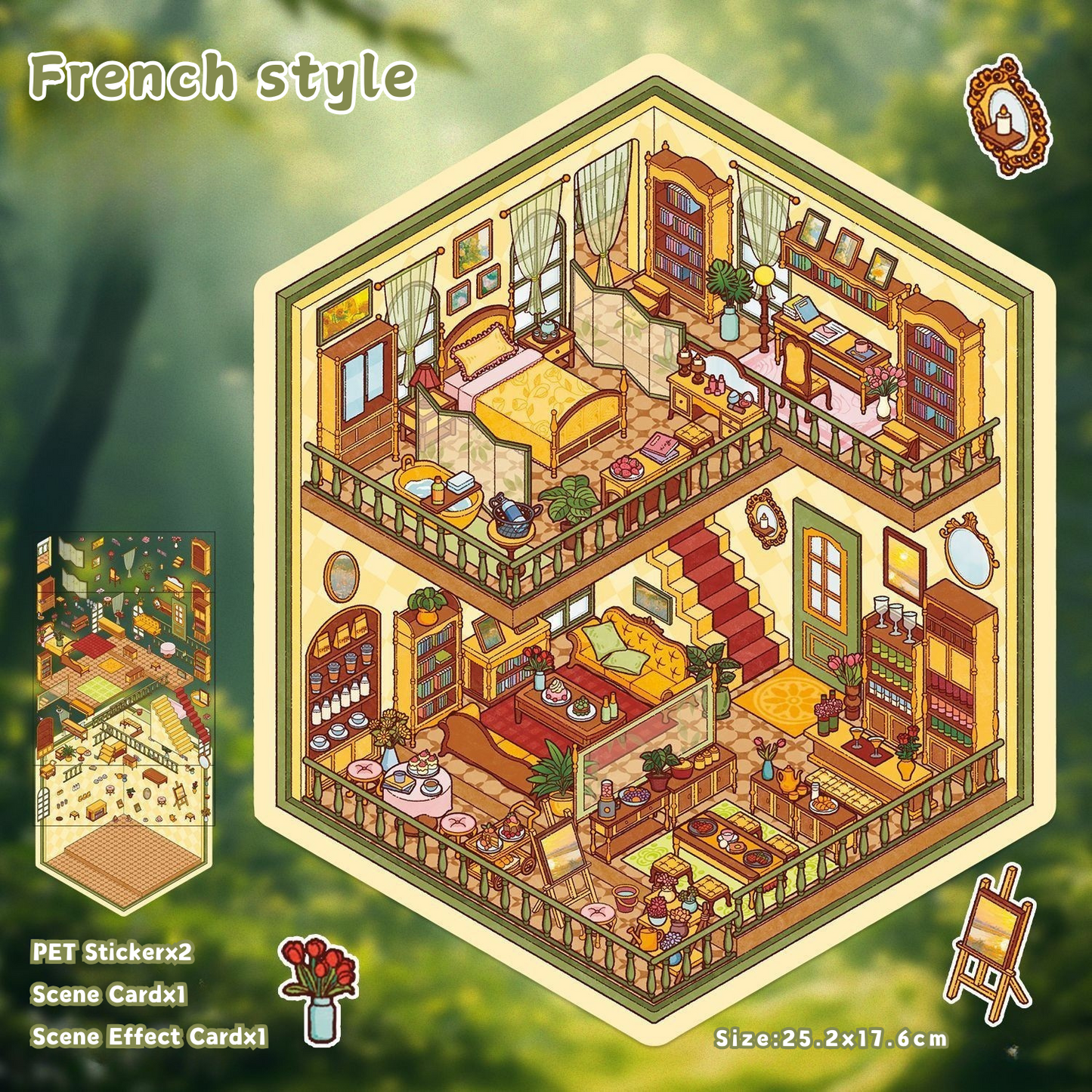 Large-sized 3D Stereoscopic Landscape Stickers for DIY Scrapbook 5 French style