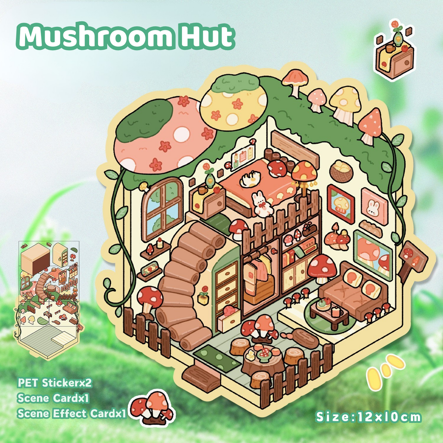 Yilan Mini Landscape Stickers 63 Mushroom Hut