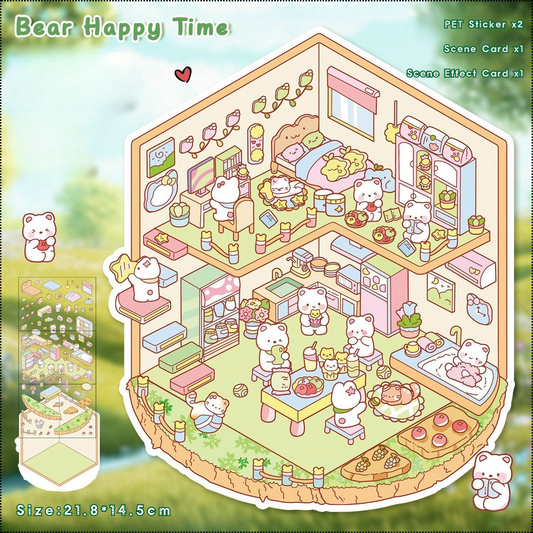 Yilan Mini Landscape Stickers 10 Bear Happy Time