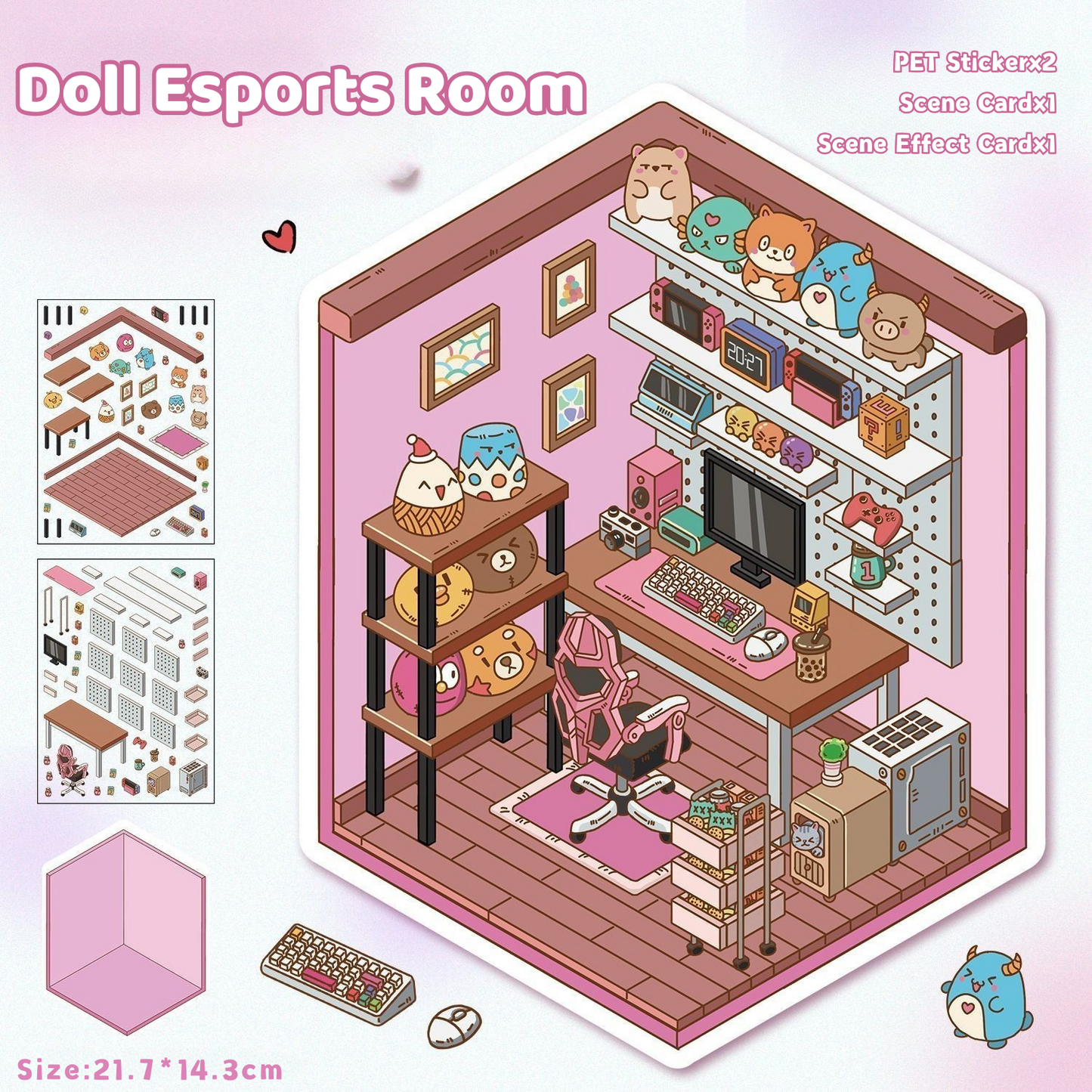 Yilan Mini Landscape Stickers 20 Doll Esports Room