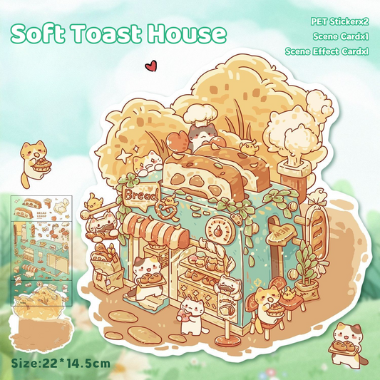 Yilan Mini Landscape Stickers 16 Soft Toast House