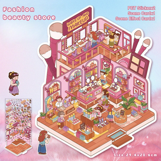 Yilan Large-sized 3D Stereoscopic Landscape Stickers for DIY Scrapbook 16 Fashion beauty store