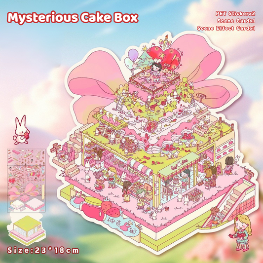 Yilan Large-sized 3D Stereoscopic Landscape Stickers for DIY Scrapbook 26 Mysterious Cake Box