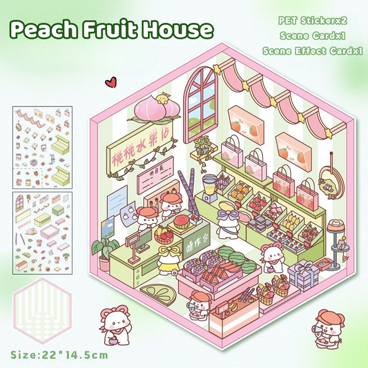Yilan Mini Landscape Stickers 30 Peach Fruit House