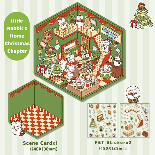 Yilan Mini Landscape Stickers 34 Little Rabbit's Home Christmas Chapter