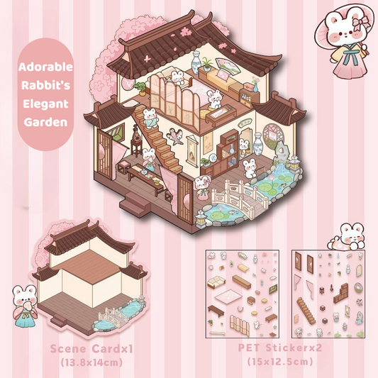 Yilan Mini Landscape Stickers 37 Adorable Rabbit's Elegant Garden