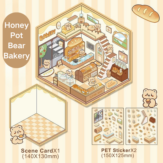 Yilan Mini Landscape Stickers 01 Honey Pot Bear Bakery