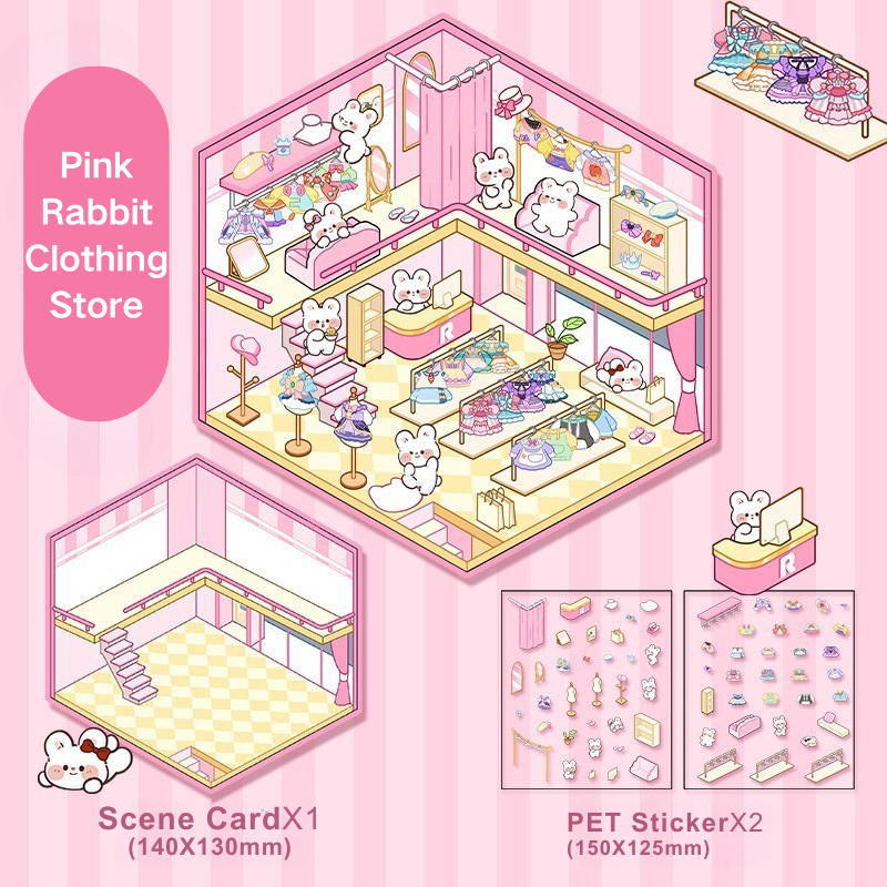 Yilan Mini Landscape Stickers 02 Pink Rabbit Clothing Store