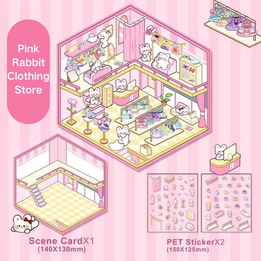 Yilan Mini Landscape Stickers 02 Pink Rabbit Clothing Store