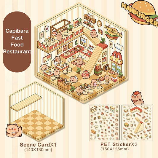 Yilan Mini Landscape Stickers 03 Capibara Fast Food Restaurant