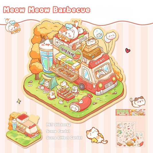 Yilan Mini Landscape Stickers 47 Meow Meow Barbecue