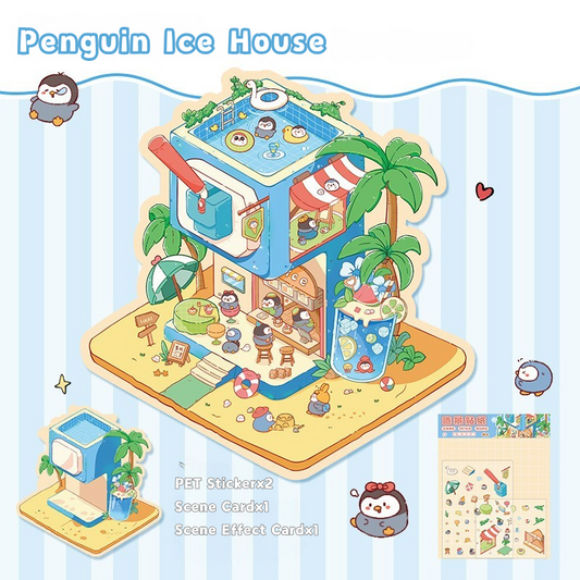 Yilan Mini Landscape Stickers 48 Penguin Ice House