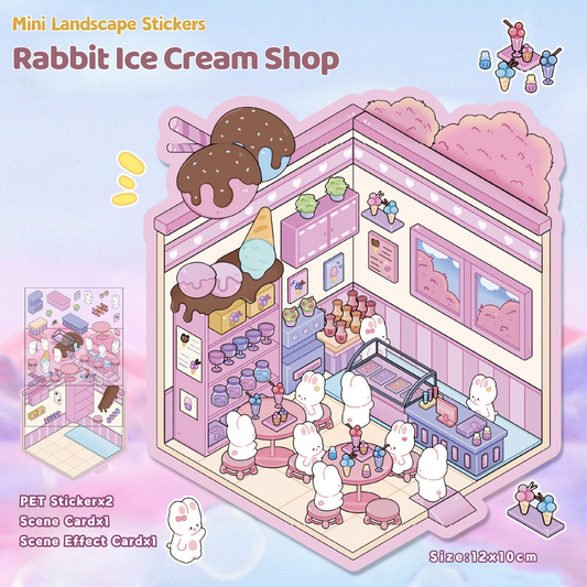 Yilan Mini Landscape Stickers 67 Rabbit Ice Cream Shop