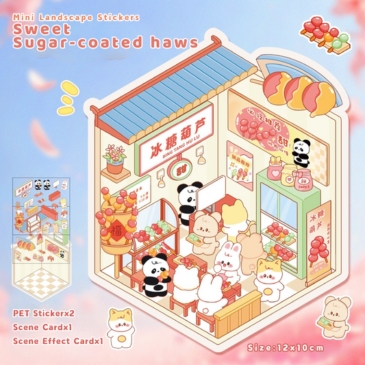 Yilan Mini Landscape Stickers 69 Sweet  Sugar-coated Haws