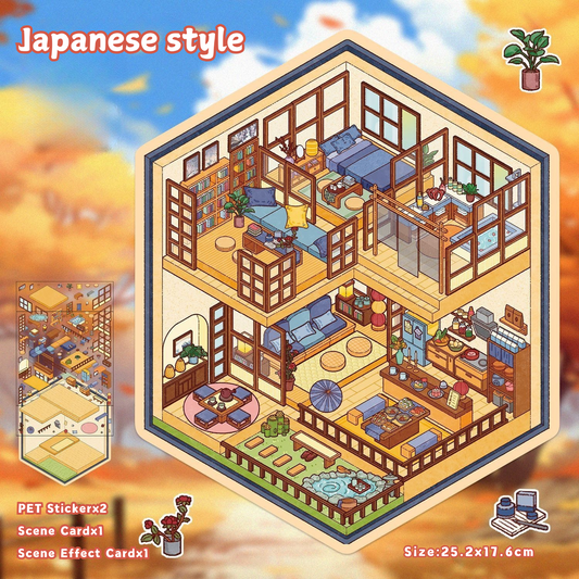 Large-sized 3D Stereoscopic Landscape Stickers for DIY Scrapbook 6 Japanese style