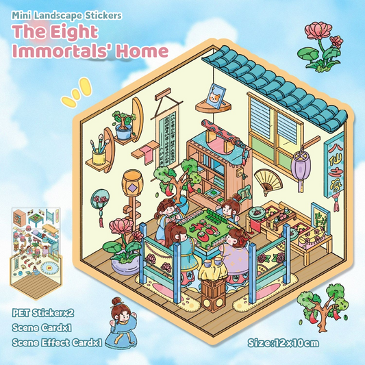 Yilan Mini Landscape Stickers 70 The Eight  Immortals' Home