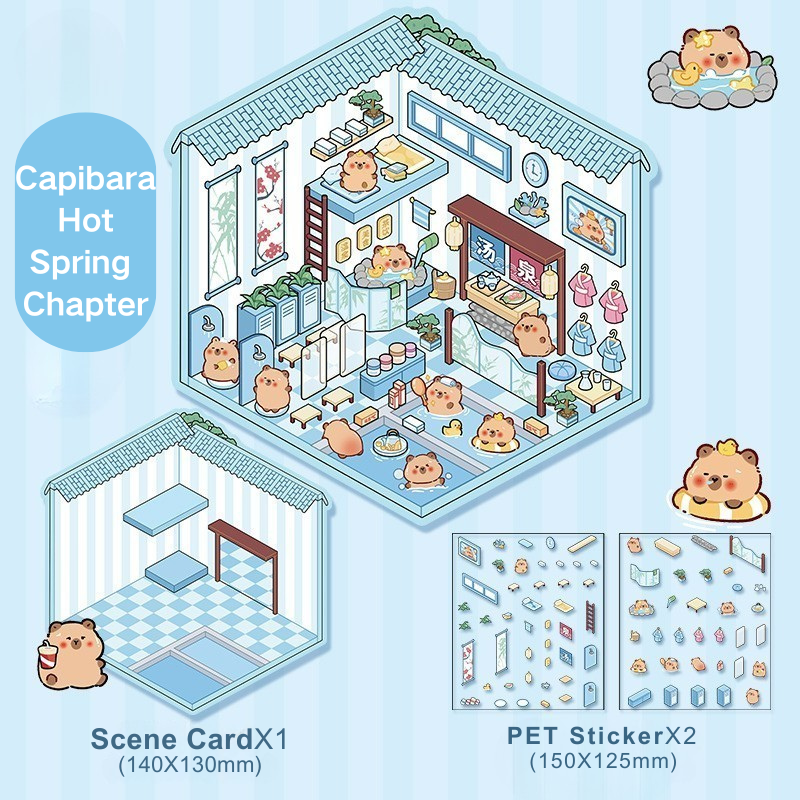Yilan Mini Landscape Stickers 06 Capibara Hot Spring Chapter