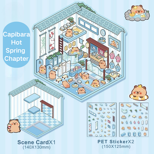 Yilan Mini Landscape Stickers 06 Capibara Hot Spring Chapter